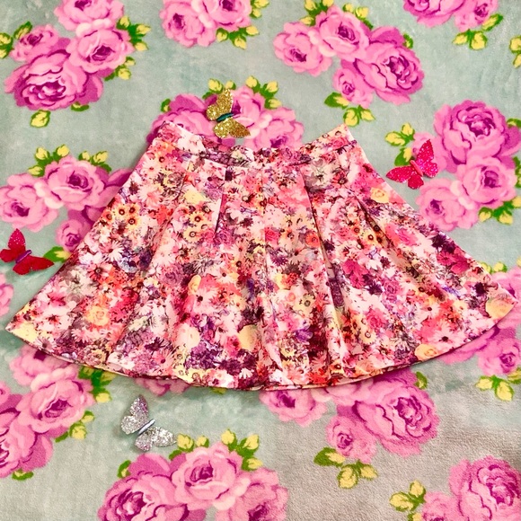 H&M Other - H&M Rainbow Floral High Waisted Skater Skirt Small